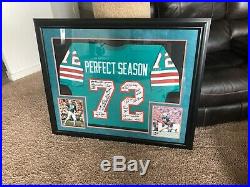 Framed 1972 Miami Dolphins UNDEFEATED Autographed Jersey COA 28 Signatures