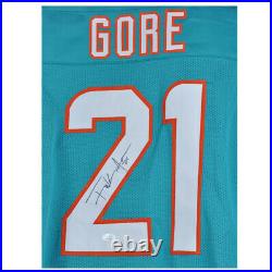 Frank Gore Miami Dolphins NFL #21 Signed Autograph Custom Aqua Jersey XL JSA