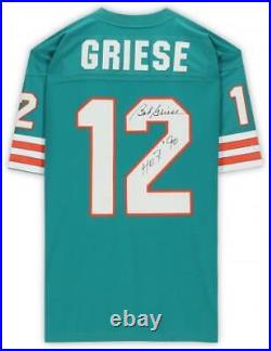 Frmd Bob Griese Miami Dolphins Signed Blue M&N Replica Jersey & HOF 90 Insc