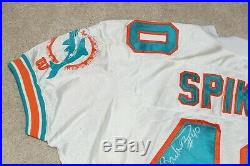 IRVING SPIKES #40 Signed Auto MIAMI DOLPHINS Game Used 1994 75th Ann. JERSEY