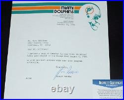 JOE ROBBIE Signed MIAMI DOLPHINS Original 1984 Letter + BECKETT BAS COA #E54927