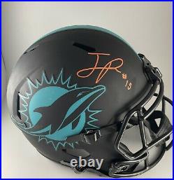 Jaelan Phillips Autographed Miami Dolphins Eclipse Full Size Helmet BECKETT