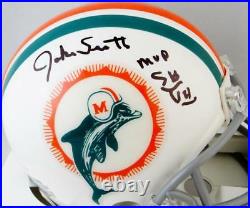Jake Scott Autographed Miami Dolphins TB Mini Helmet with SB MVP JSA W Auth Blk