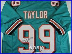 Jason Taylor Miami Dolphins Autograph Signed Custom Style Jersey JSA