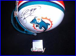 Jason Taylor Miami Dolphins Full Size Ridell Signed Helmet Psa/dna Coa X53839