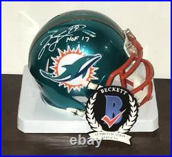 Jason Taylor Miami Dolphins Signed Flash Mini Helmet HOF Beckett