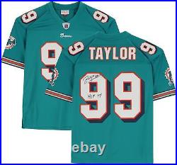 Jason Taylor Miami Dolphins Signed Mitchell & Ness Teal Jersey & HOF 2017 Insc