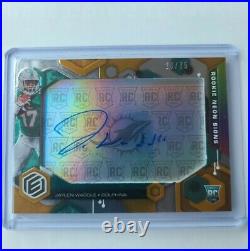 Jaylen Waddle 2021 Elements Neon Signs On Card Auto #/75 RC Miami DOLPHINS