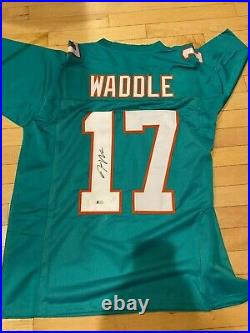 Jaylen Waddle Autographed Signed Miami Dolphins Custom Football Jersey BAS COA