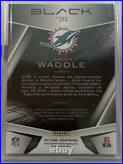 Jaylen Waddle Miami Dolphins 2021 Panini Black RPA Auto Patch RC 97/99
