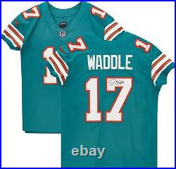 Jaylen Waddle Miami Dolphins Autographed Teal Throwback Nike Elite Jersey