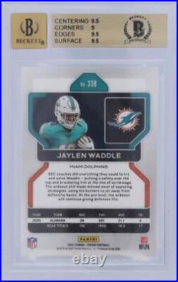 Jaylen Waddle Miami Dolphins Signed 2021 Panini Prizm 338 BAS 9.5/10 Rookie Card