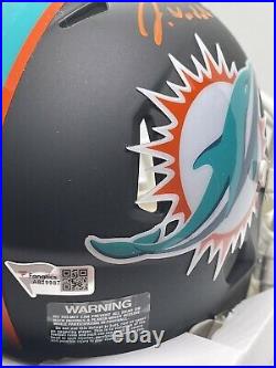 Jaylon Waddle Signed Miami Dolphins Flat Black Mini Helmet Fanatics Coa