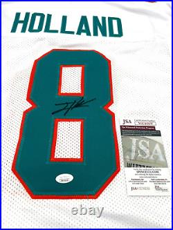 Jevon Holland Miami Dolphins Autographed Custom Throwback Jersey Jsa Coa