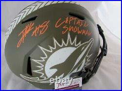Jevon Holland Miami Dolphins Signed Autograph Full Size SALUTE TO SERVICE Helmet