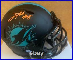 Jevon Holland Miami Dolphins Signed Eclipse Mini Helmet Signature Debut Jsa