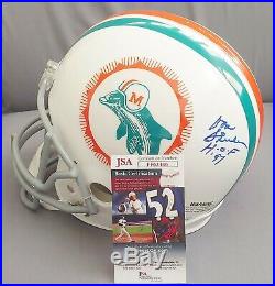 Jsa Certified Don Shula Signed Full Size Riddell Miami Dolphins Football Helmet