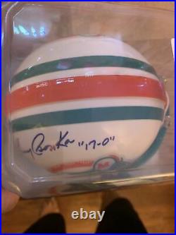 Larry Csonka Autographed/Signed Mini Helmet Miami Dolphins. GRIDIRON COA