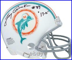 Larry Csonka Miami Dolphins Signed 1972 Throwback VSR4 Mini Helmet & 17-0 Insc