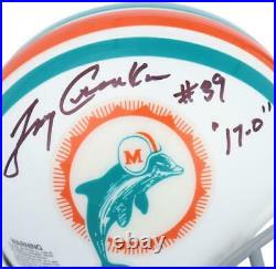Larry Csonka Miami Dolphins Signed 1972 Throwback VSR4 Mini Helmet & 17-0 Insc