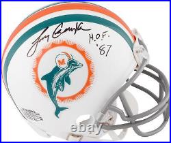 Larry Csonka Miami Dolphins Signed Riddell Throwback Mini Helmet with HOF87 Insc