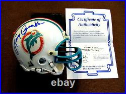 Larry Csonka Sbc Perfect Miami Dolphins Hof Signed Auto Mini Helmet & Case Cs