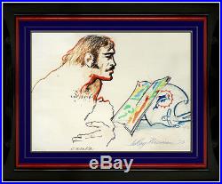 LeRoy Neiman Original Ink Drawing Signed Miami Dolphins Football Larry Csonka