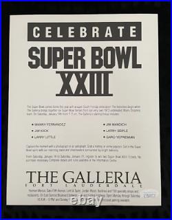 MIAMI DOLPHINS 1972 Players Multi Signed 1989 Super Bowl XXIII 6x Auto JSA (COA)