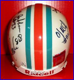 MIAMI DOLPHINS MULTI AUTOGRAPHED SIGNED BY 8 1990s ERA PLAYERS MINI HELMET withCOA