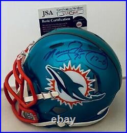 Manny Fernandez signed Miami Dolphins Flash mini helmet autographed JSA