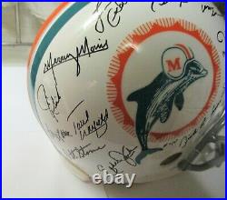Miami Dolphins 1972 Autographed (26) Authentic Helmet JSA sticker and card
