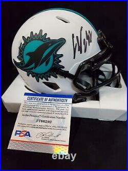 Miami Dolphins Christian Wilkins Autographed Signed Lunar Mini Helmet Psa Coa
