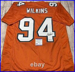 Miami Dolphins Christian Wilkins Signed Orange Custom Jersey Psa Coa