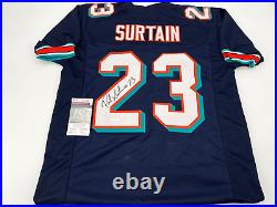 Miami Dolphins Patrick Surtain Signed Custom Stitched Navy Blue Jersey Jsa Coa
