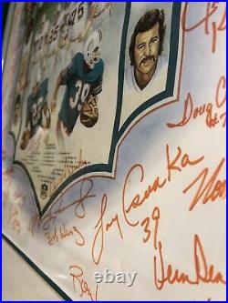 Miami Dolphins Perfect Season Signed Lithograph Poster 51/1972 Coa Ron Lewis