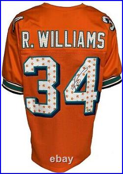 Miami Dolphins Ricky Williams Autographed Pro Style Orange Weed Jersey BECKET