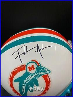Miami Dolphins Throwback Frank Gore Signed Full Size Helmet Jsa Witness Coa Hof
