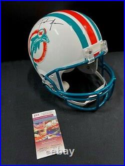 Miami Dolphins Throwback Frank Gore Signed Full Size Helmet Jsa Witness Coa Hof