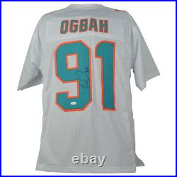 NFL Miami Dolphins Emmanuel Ogbah #91 Jersey Replica Large Signed Autograph JSA