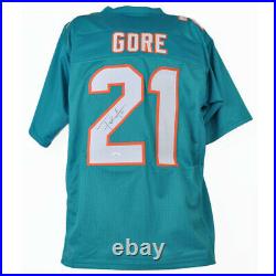 NFL Miami Dolphins Frank Gore #21 Jersey Replica Large Signed Autograph JSA Card