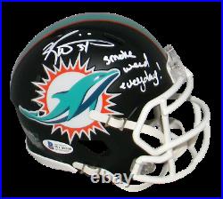 RICKY WILLIAMS SIGNED MIAMI DOLPHINS BLACK MINI HELMET With SMOKE WEED EVERYDAY
