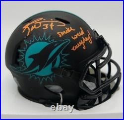 RICKY WILLIAMS Smoke Weed Everyday Miami Dolphins Signed Mini Helmet Beckett COA