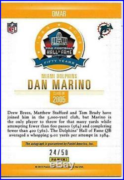 Rare Dan Marino Signed 2013 Panini Spectra Hall Of Fame Cardfootball Hof Auto