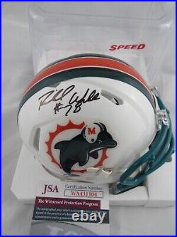 Richmond Webb Miami Dolphins Signed Autographed Speed Mini Helmet JSA