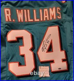 Ricky Williams Autographed Aqua Jersey With Coa From Shwartz Sports
