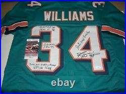 Ricky Williams Miami Dolphins Full Stats Smoke Weed Teal Jsa/coa Signed Jersey