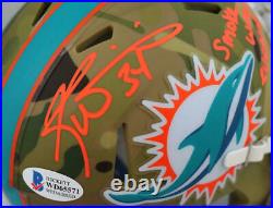 Ricky Williams Signed Dolphins Camo Speed Mini Helmet withSWED Beckett W Auth