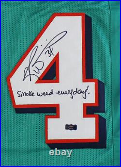 Ricky Williams Signed Miami Custom Teal Jersey with Smoke Weed Everyday! Insc
