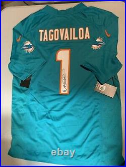 Tua Tagovailo Autograph Signed Dolphins Aqua Nike On Field L Jersey Fanatics