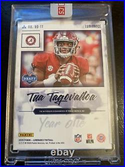 Tua Tagovailoa 2020 Luminance Rookie Year One Red Ink On-Card Auto Dolphins /5